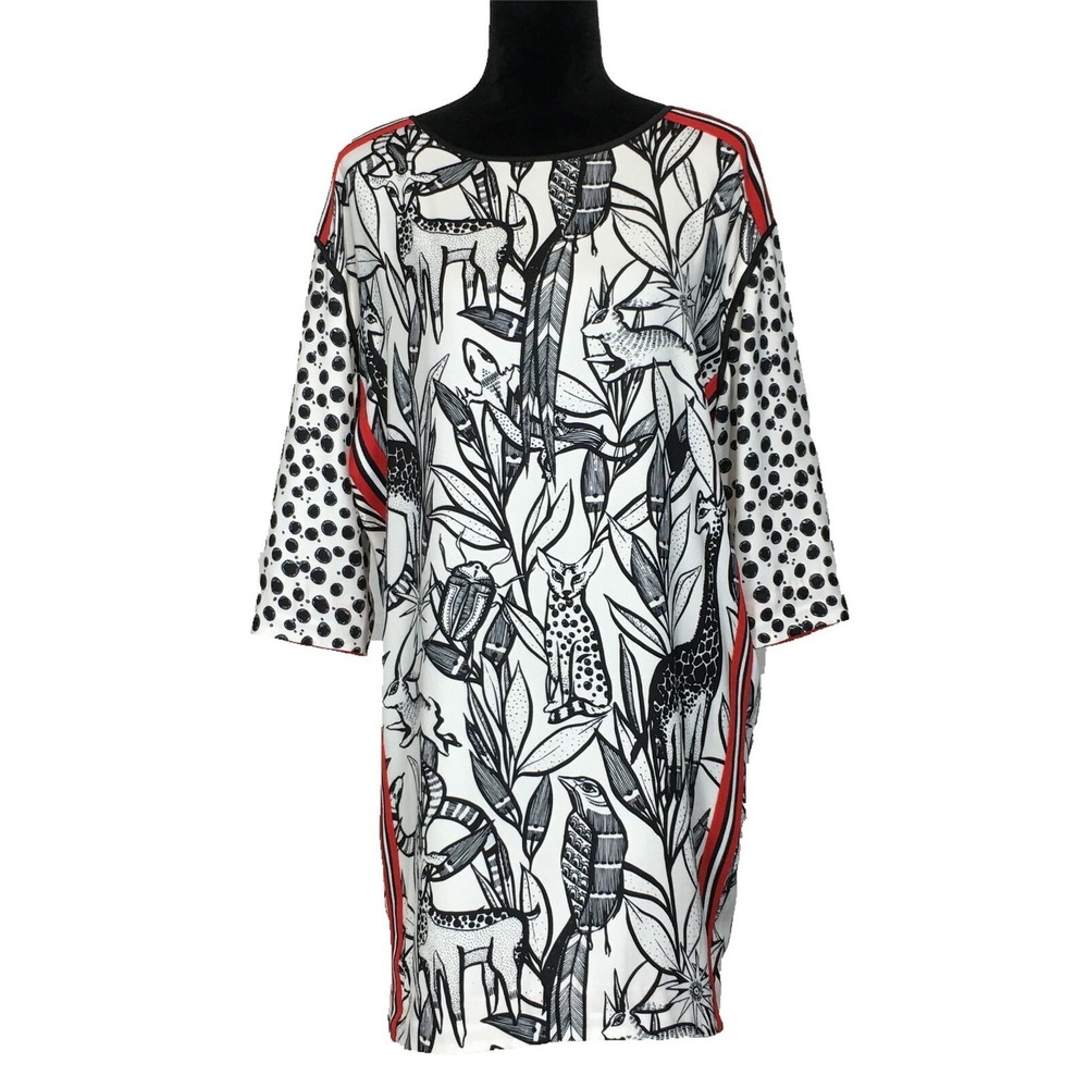 Spanner Tunic Legging Top Unique White Black Red Racer Stripe Animal Zoo Dress‎